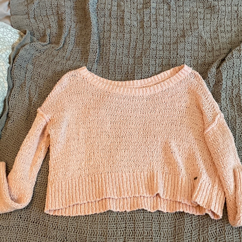pink flowy Hollister cardigan